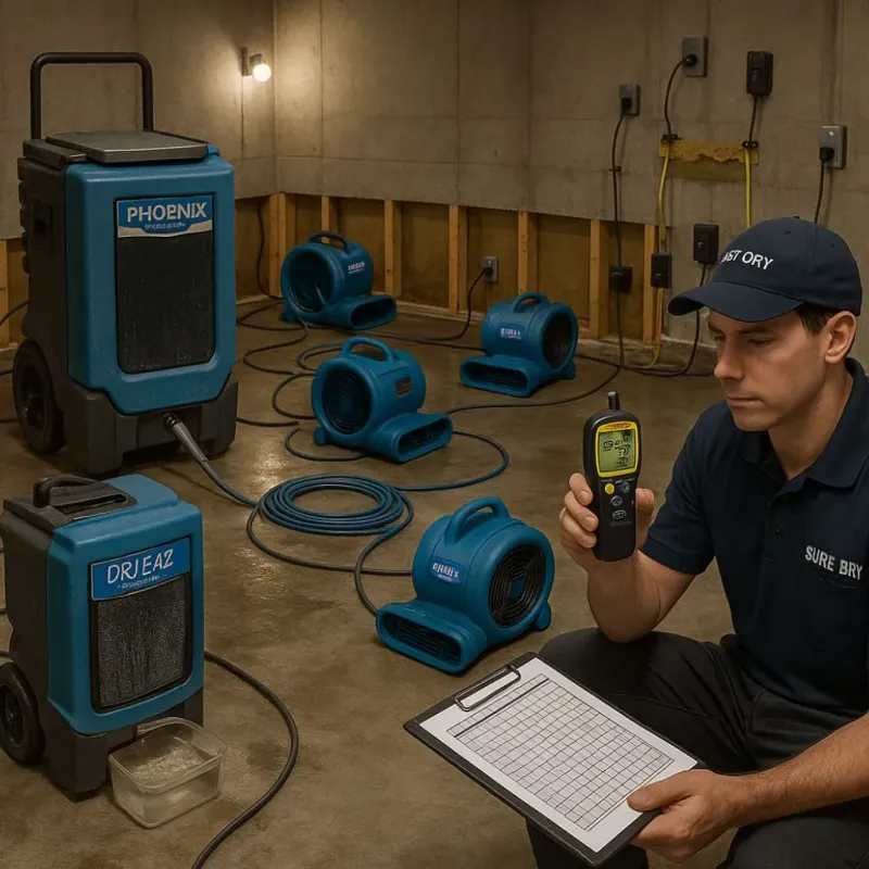 Structural Drying and Dehumidification process in Glide, OR
